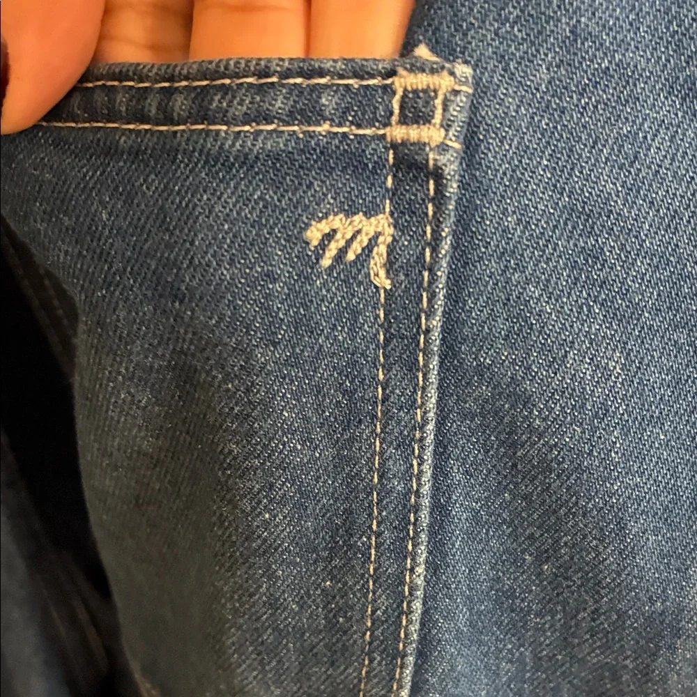 Madewell Blue Denim Wide Leg Overalls Sz 6 - Picture 7 of 14